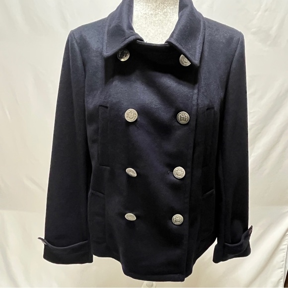 GAP Womens Double Breasted Pea Coat Navy Size Medium - Picture 1 of 14